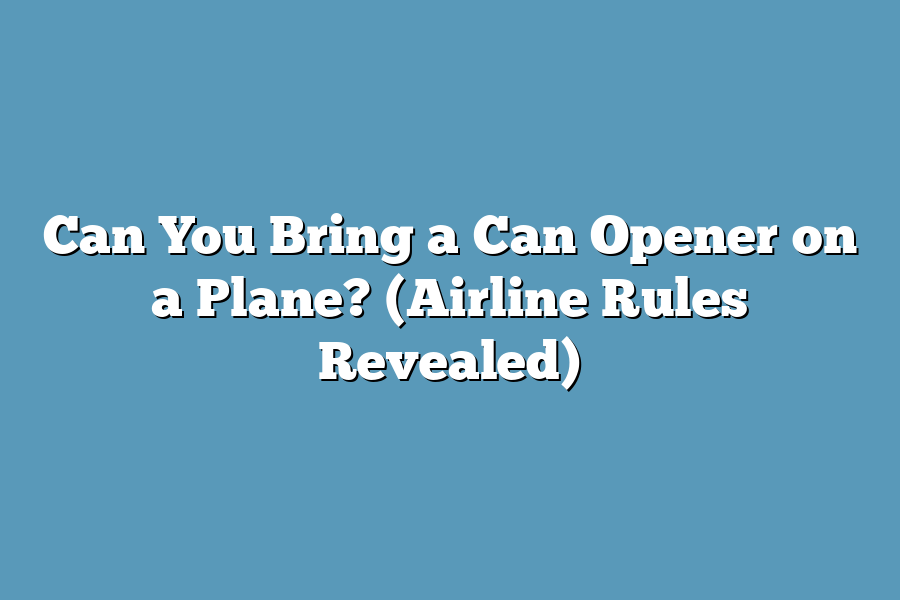 Can You Bring a Can Opener on a Plane? (Airline Rules Revealed)